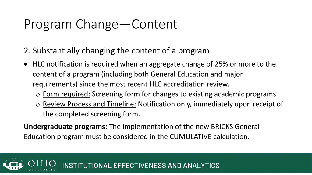 program change content