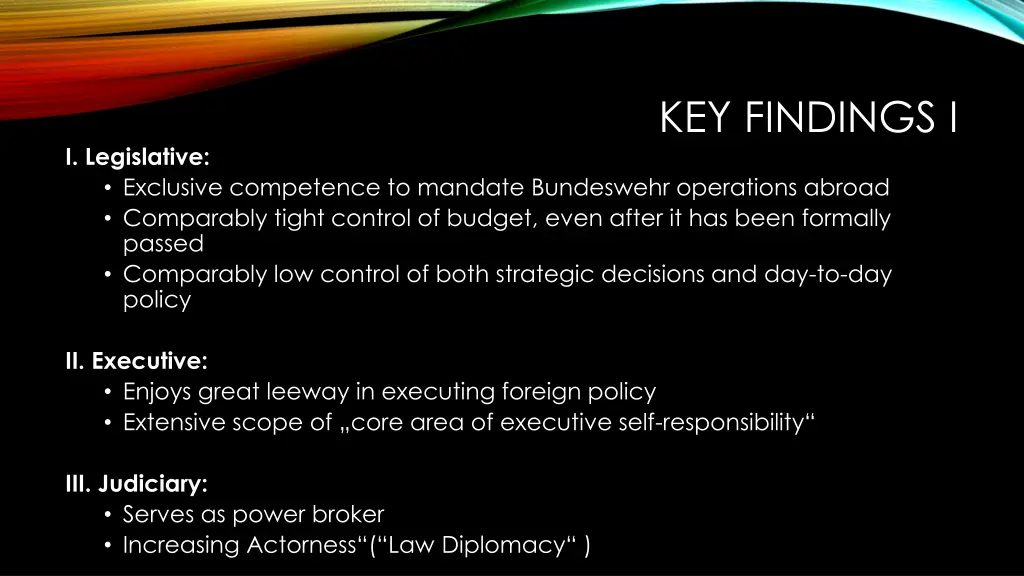 key findings i