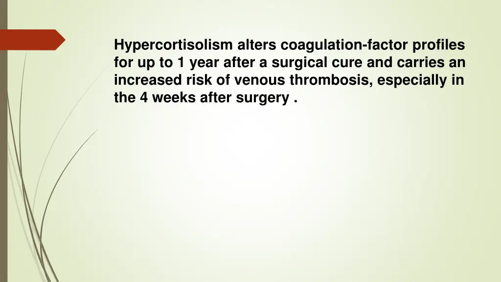 hypercortisolism alters coagulation factor
