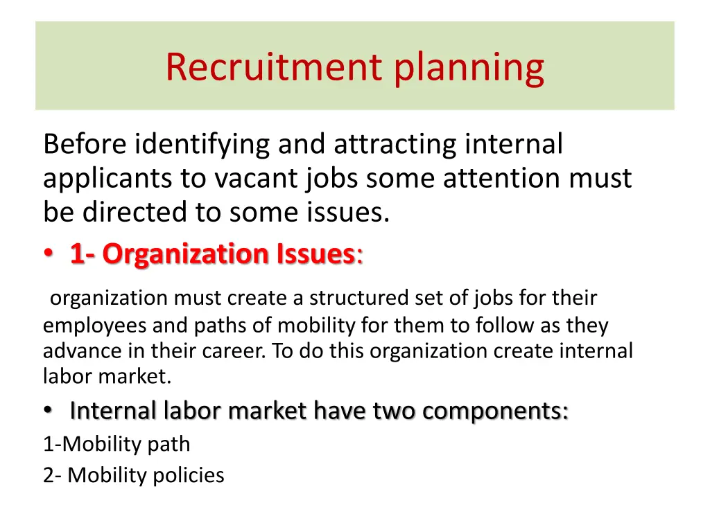 recruitment planning