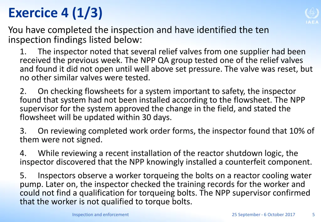 exercice 4 1 3 you have completed the inspection