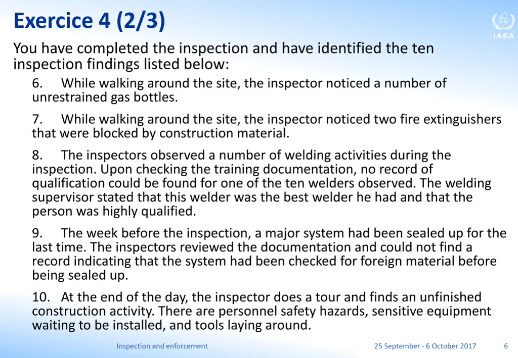 exercice 4 2 3 you have completed the inspection