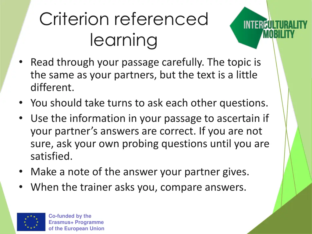 criterion referenced learning read through your