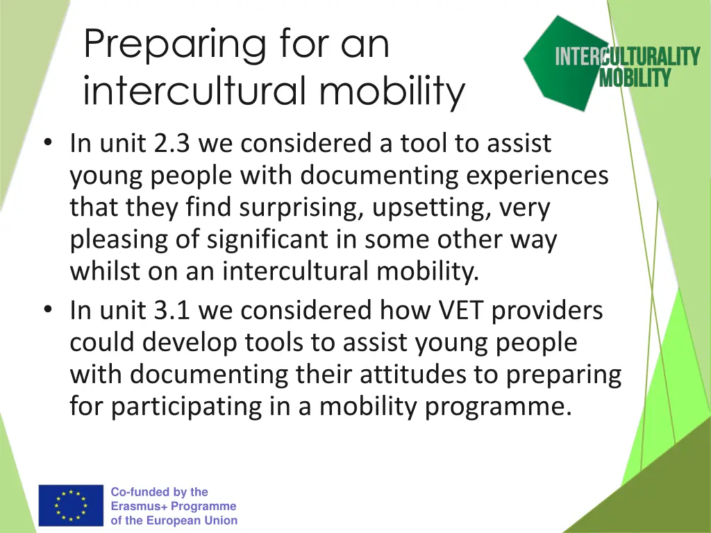 preparing for an intercultural mobility in unit