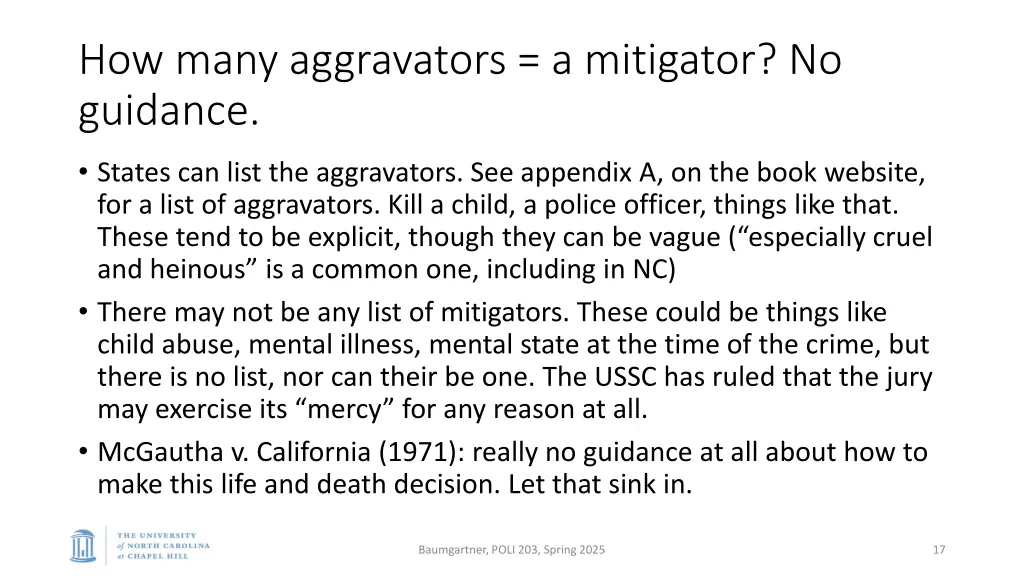 how many aggravators a mitigator no guidance