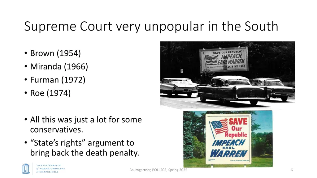 supreme court very unpopular in the south
