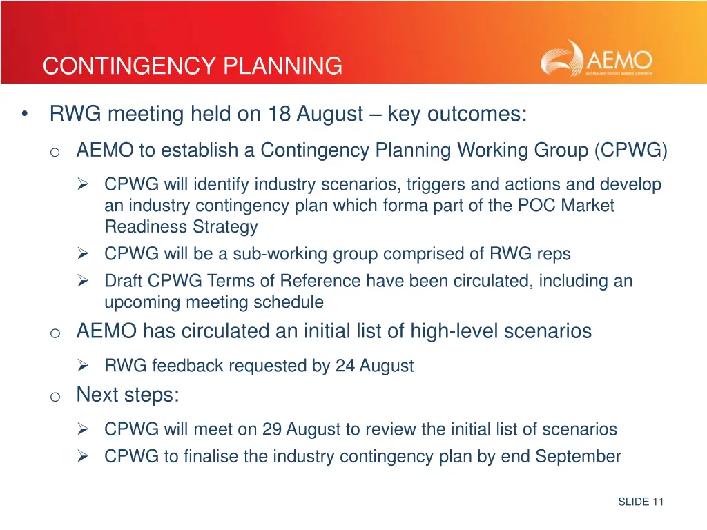 contingency planning