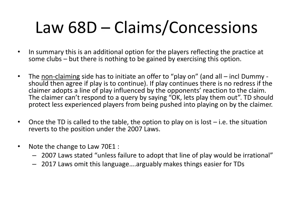 law 68d claims concessions 1