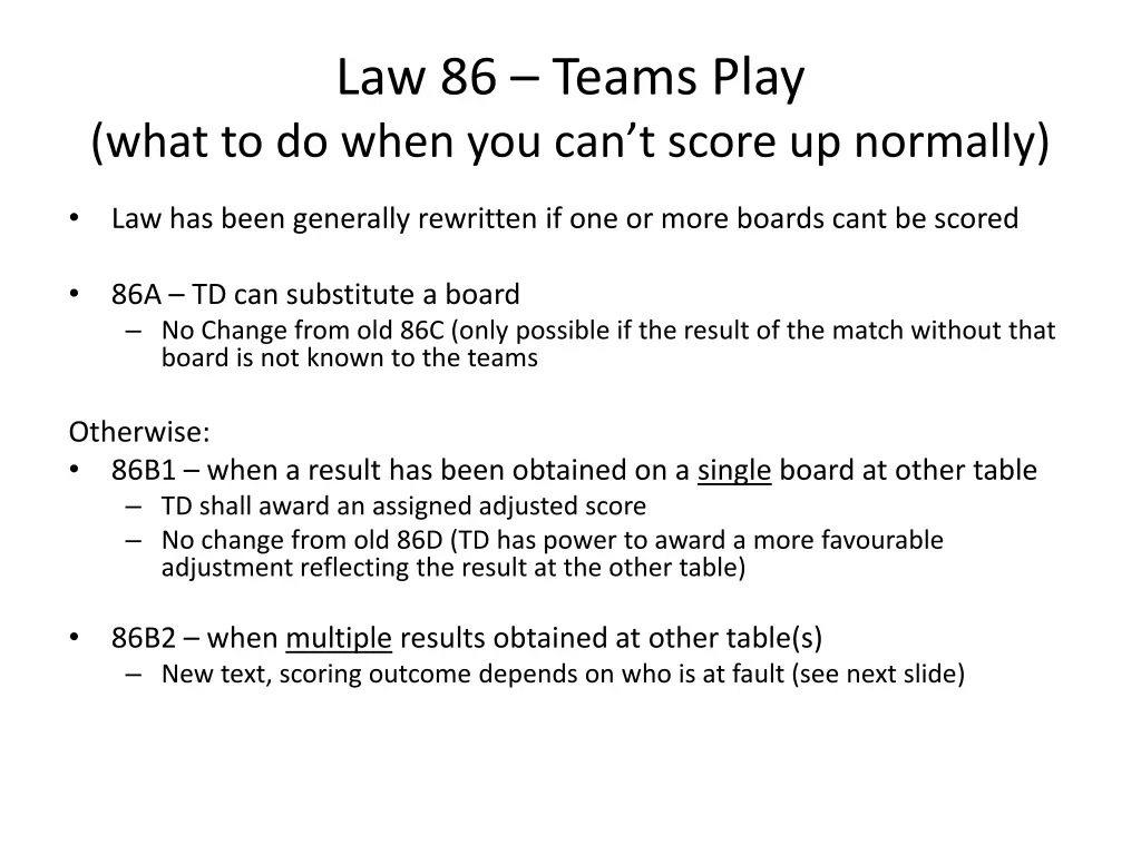 law 86 teams play