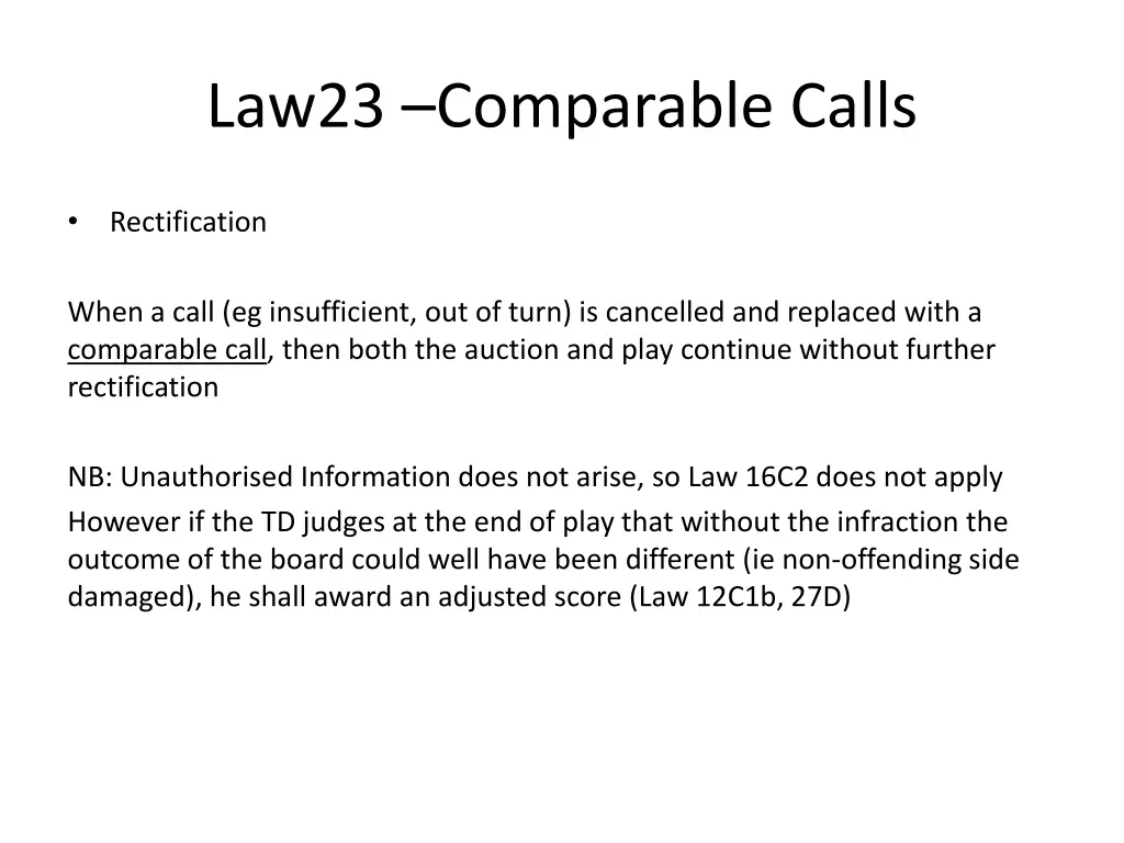 law23 comparable calls 2