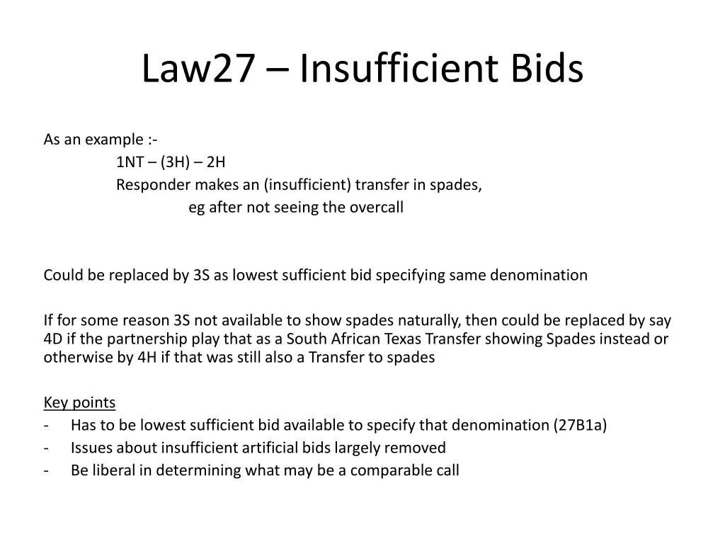 law27 insufficient bids