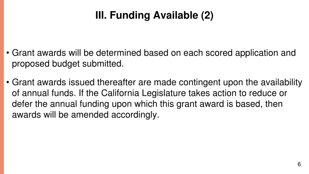 iii funding available 2
