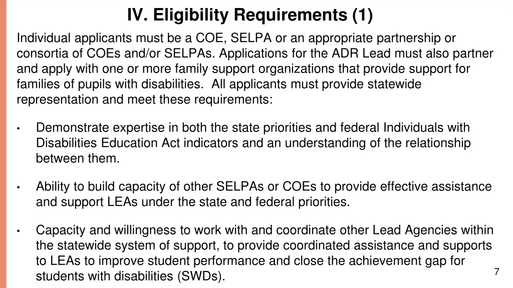 iv eligibility requirements 1 individual