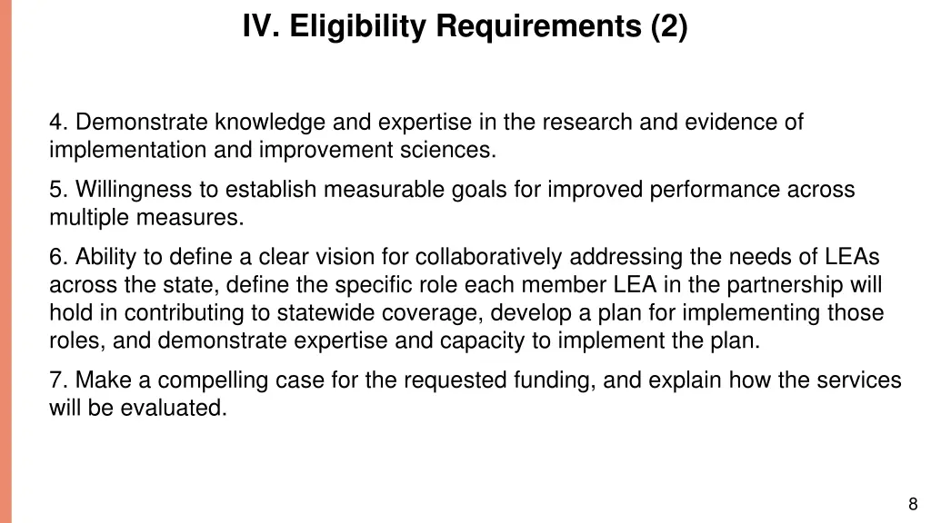 iv eligibility requirements 2