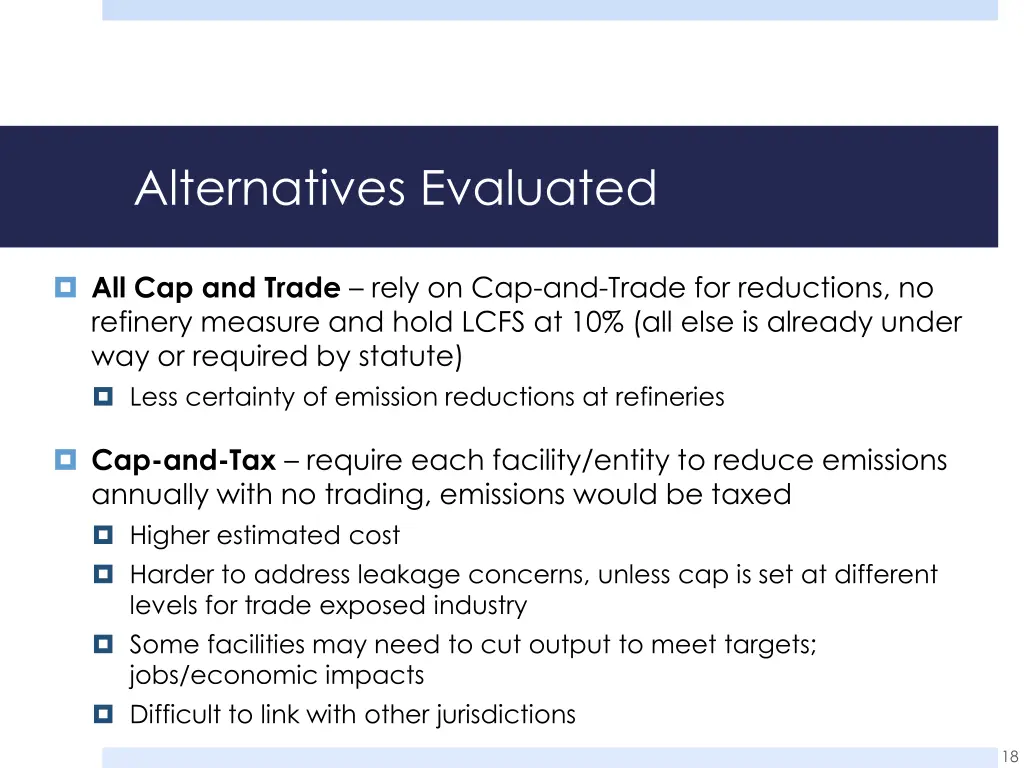 alternatives evaluated 1