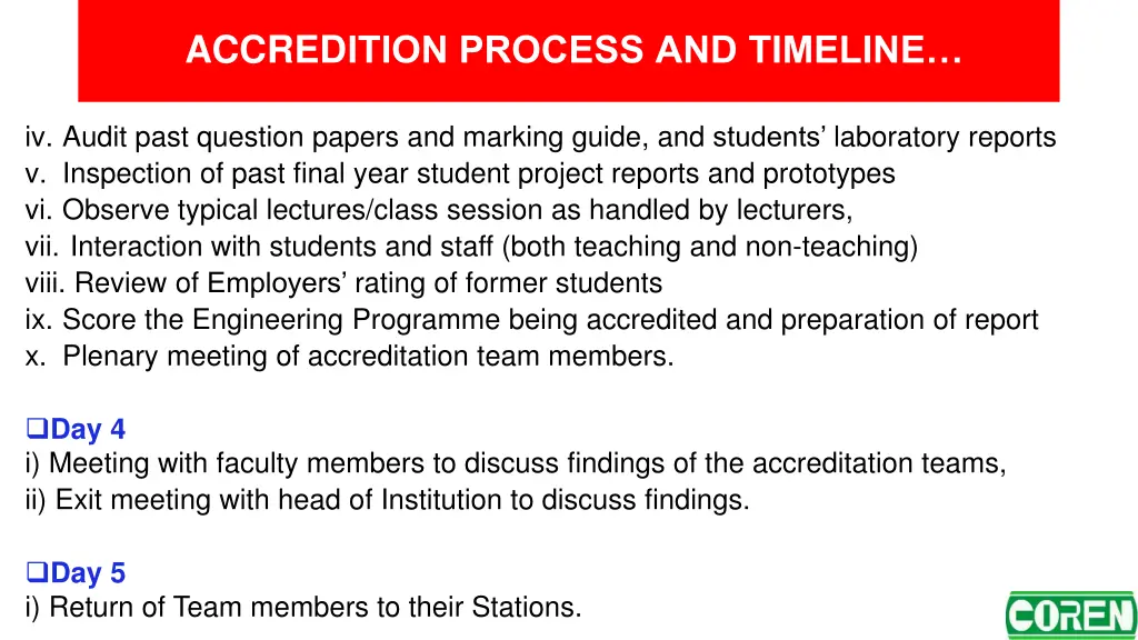 accred ition process and timeline