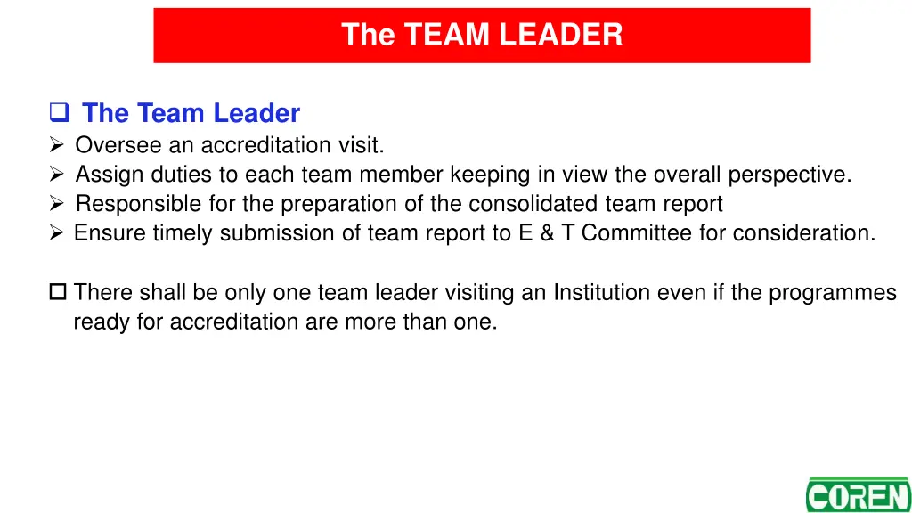 the team leader