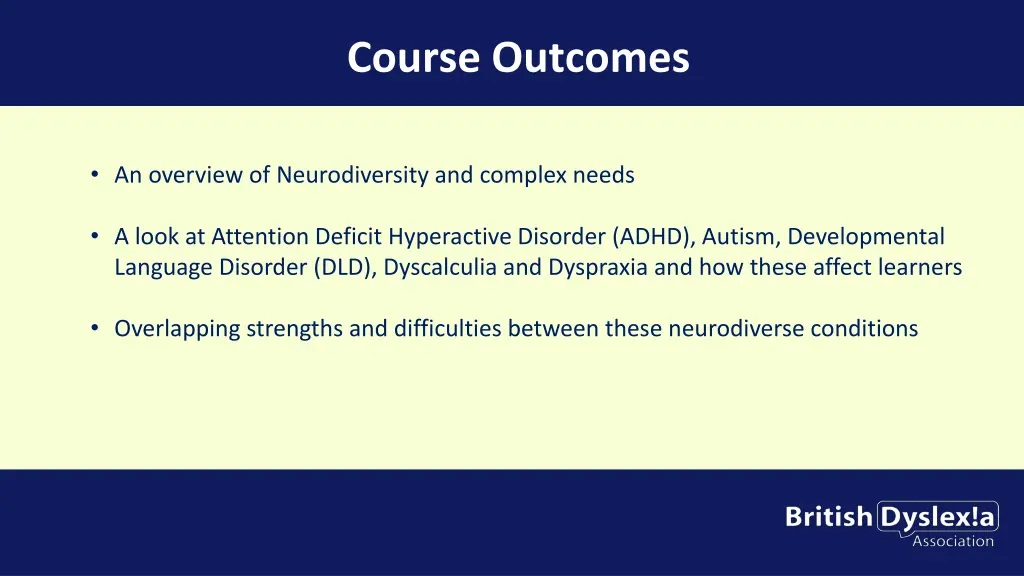 course outcomes