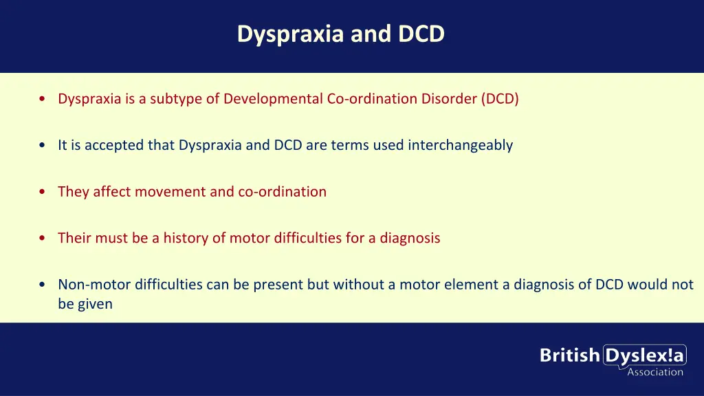 dyspraxia and dcd