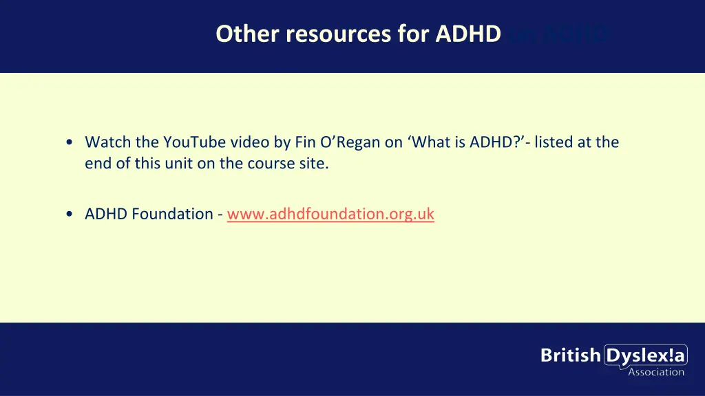 other resources for adhd on adhd