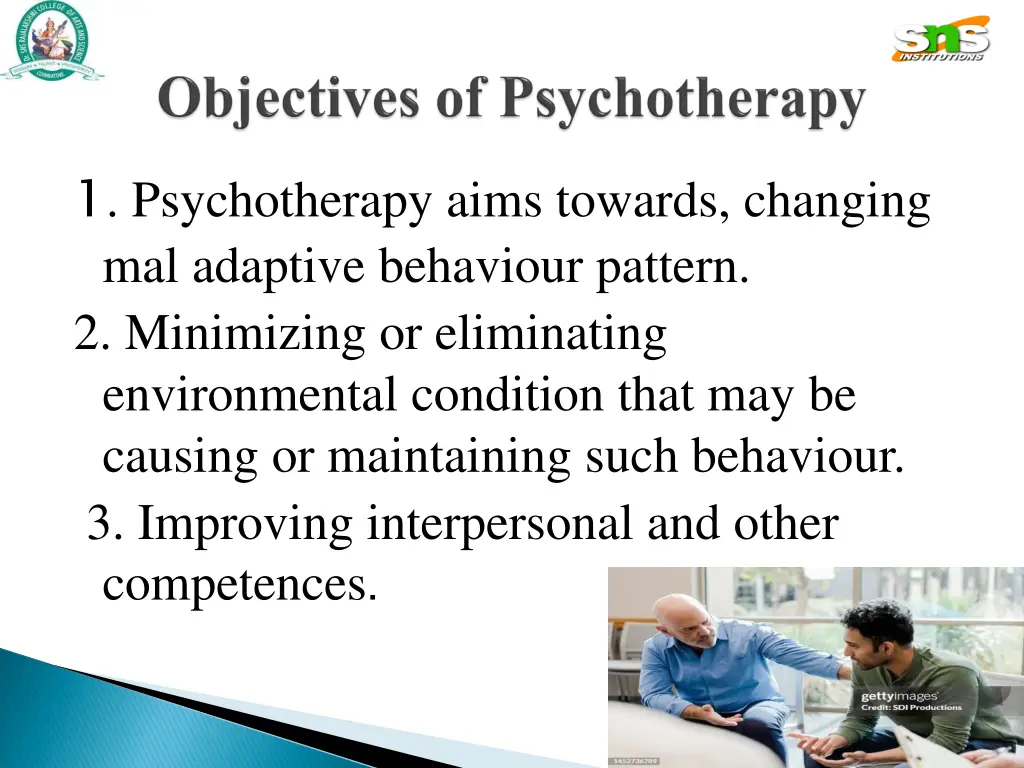 1 psychotherapy aims towards changing