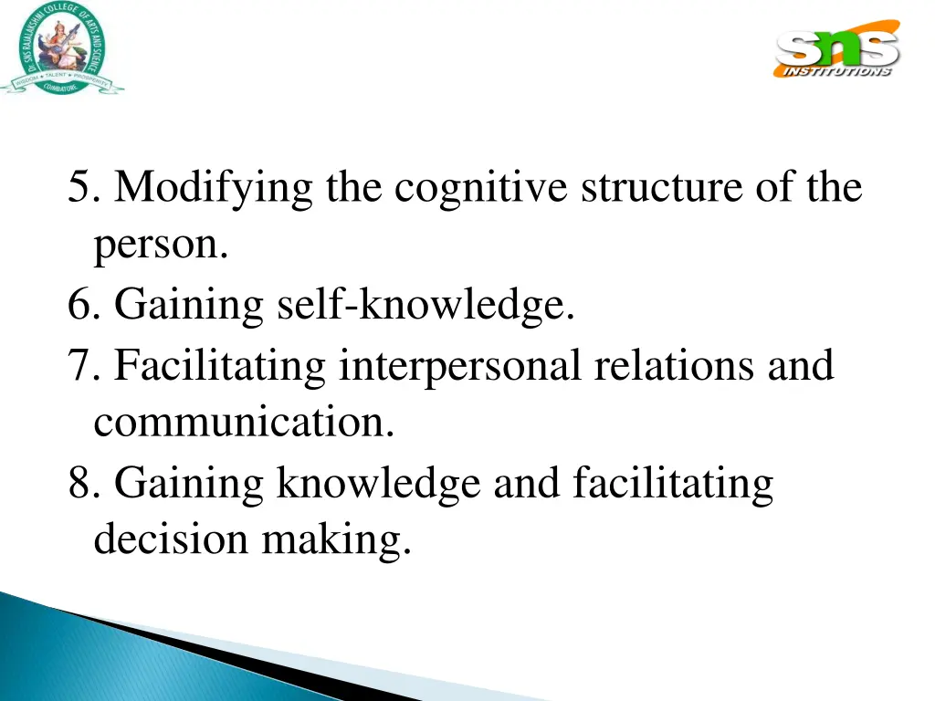 5 modifying the cognitive structure of the person