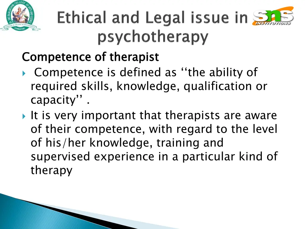 competence of therapist competence is defined