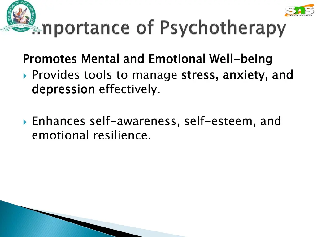 promotes mental and emotional well provides tools