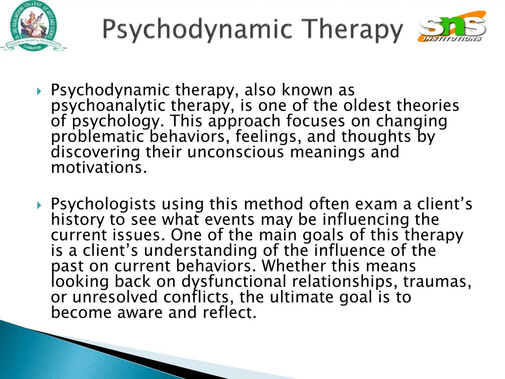 psychodynamic therapy also known