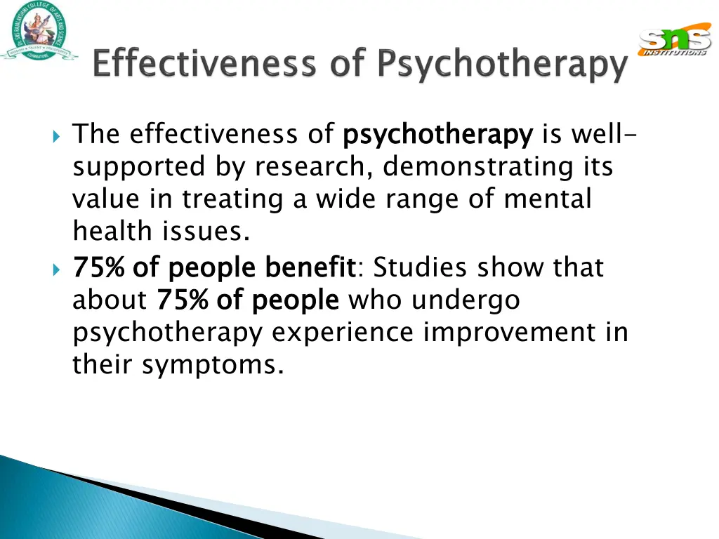the effectiveness of psychotherapy supported