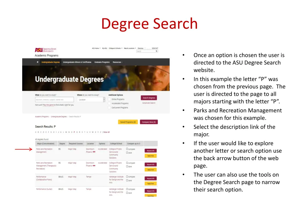 degree search