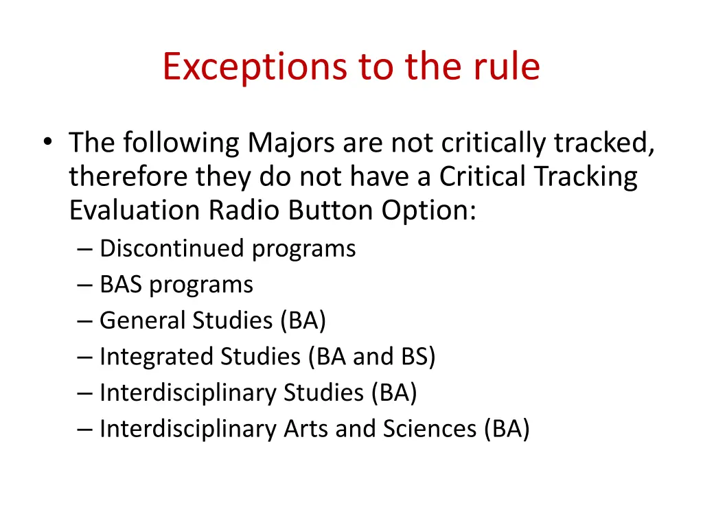 exceptions to the rule