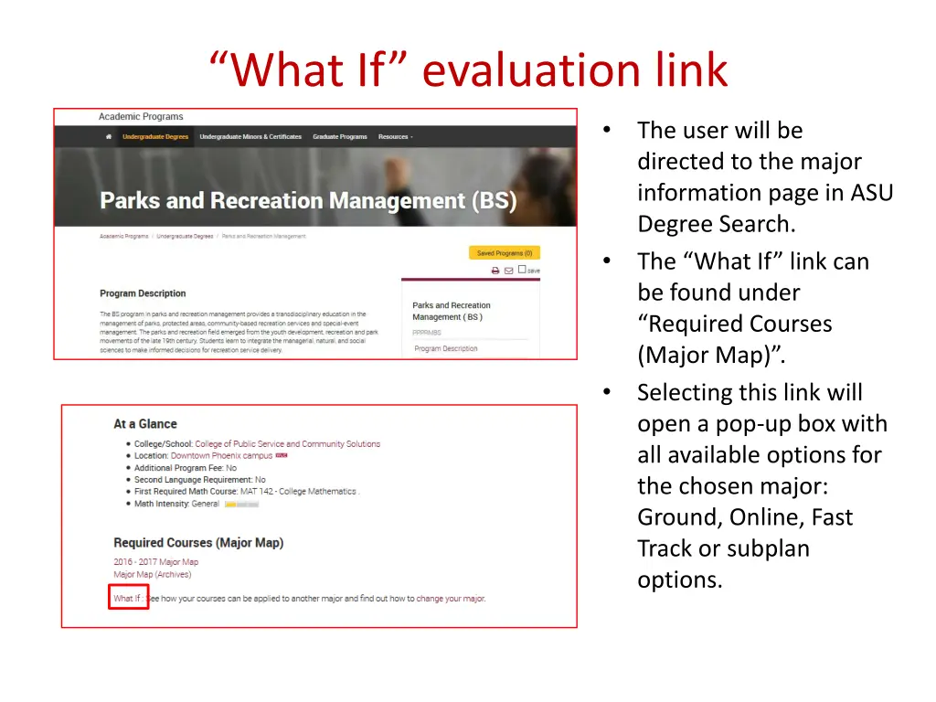 what if evaluation link