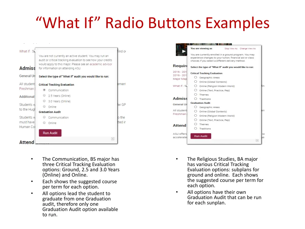 what if radio buttons examples