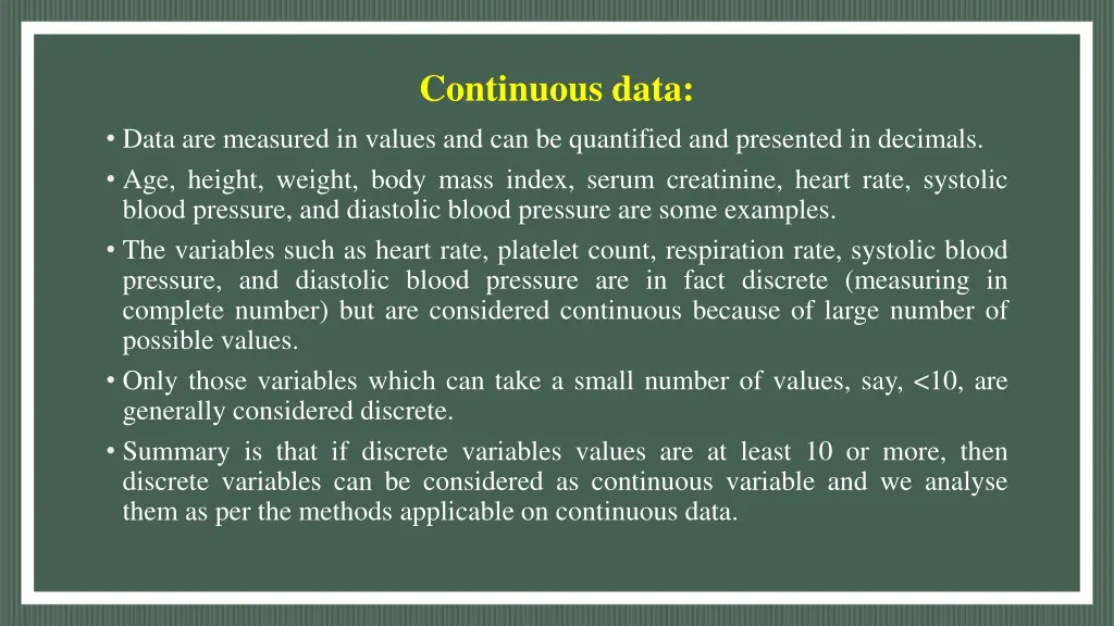 continuous data