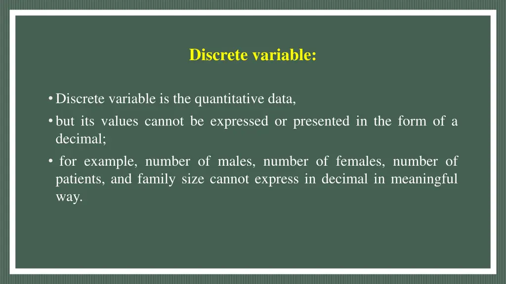 discrete variable