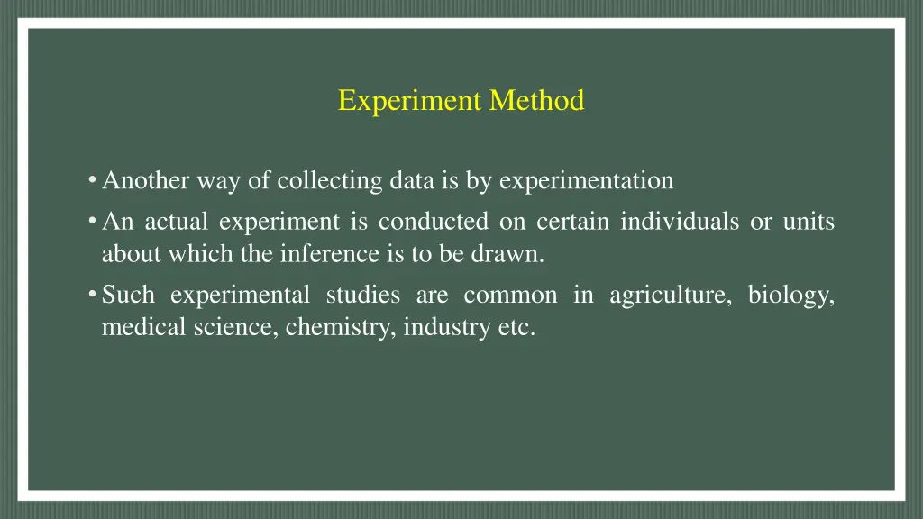 experiment method