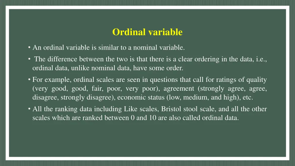 ordinal variable
