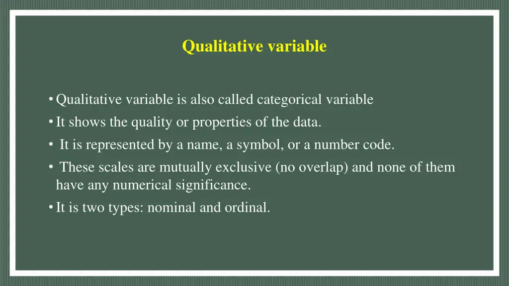 qualitative variable