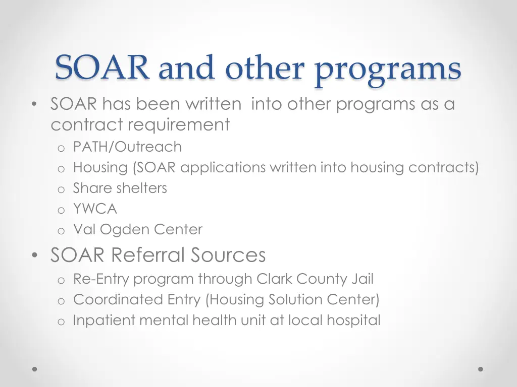 soar and other programs soar has been written