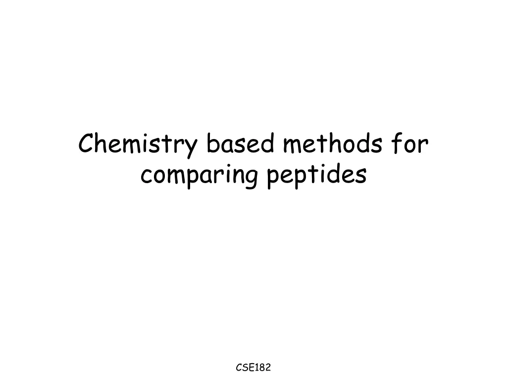 chemistry based methods for comparing peptides
