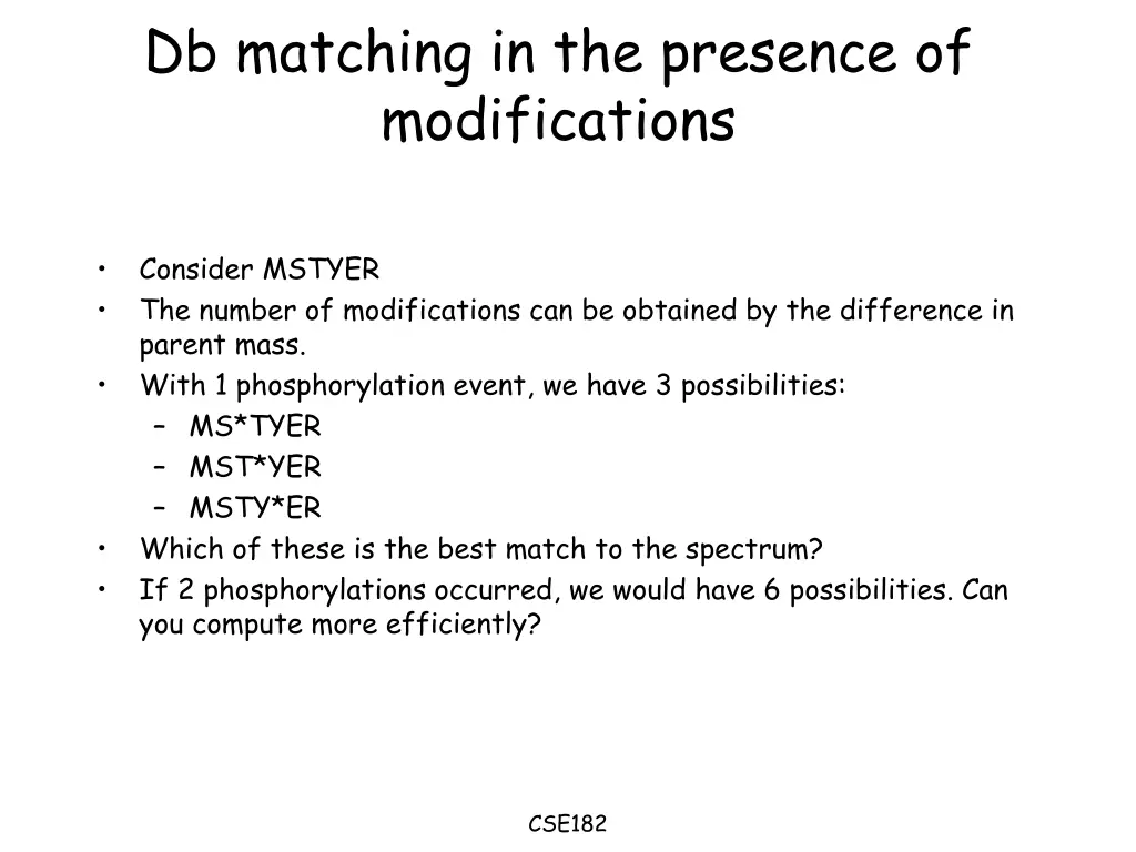 db matching in the presence of modifications