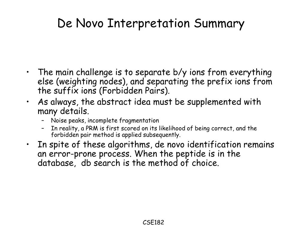 de novo interpretation summary