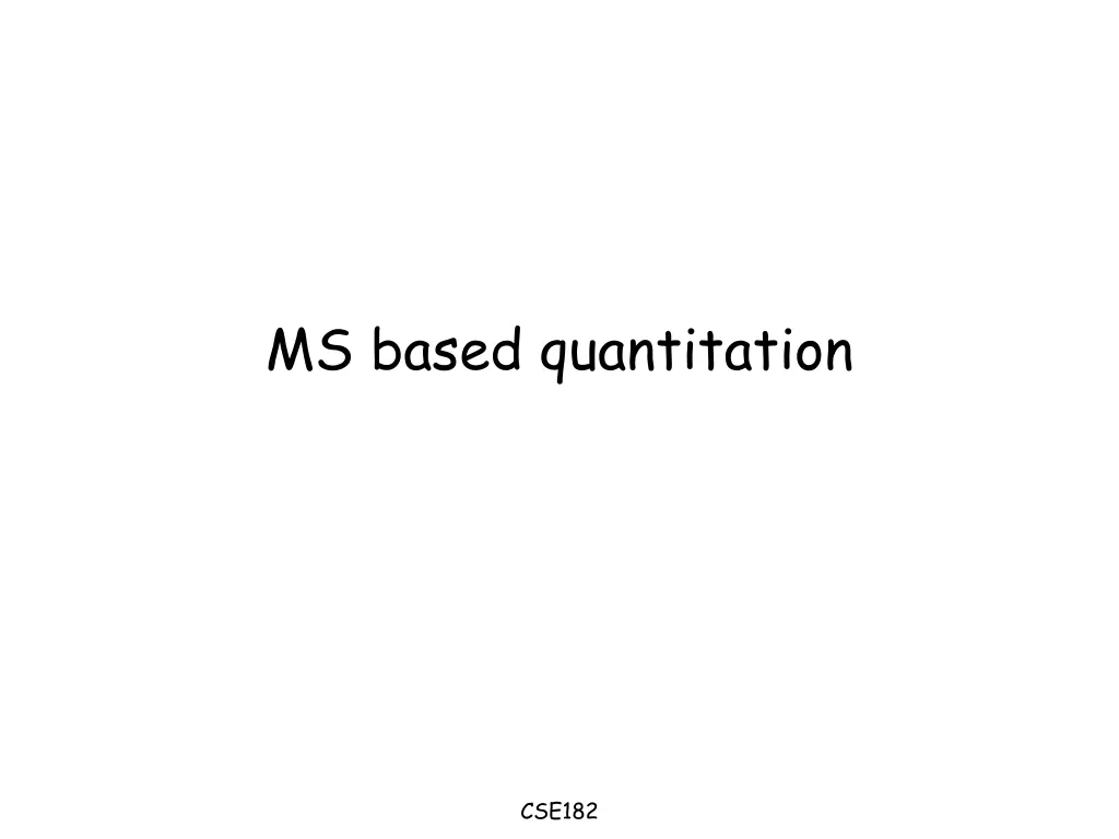 ms based quantitation