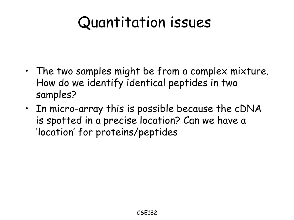 quantitation issues