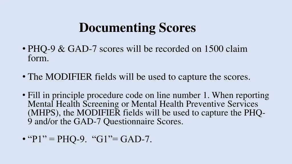 documenting scores 1