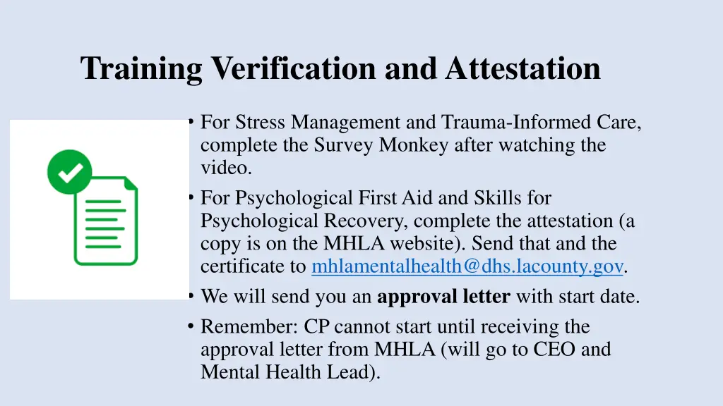 training verification and attestation