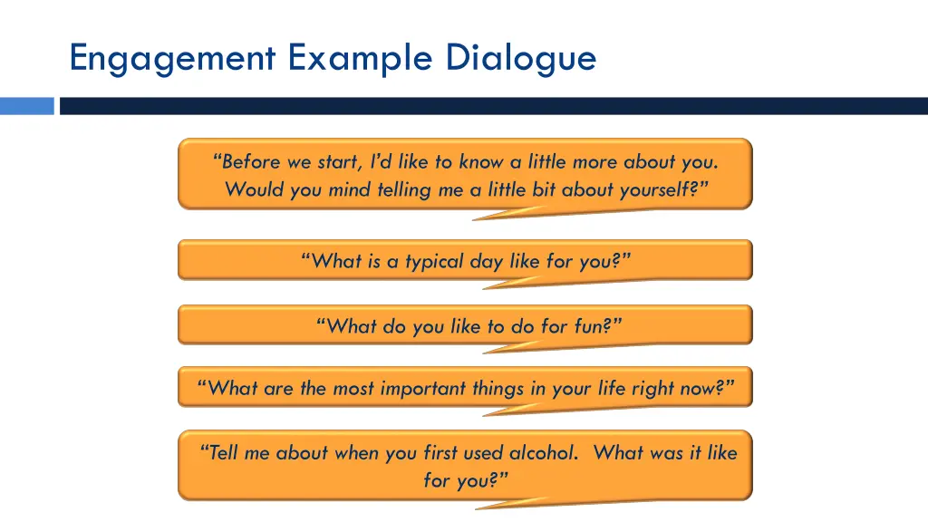 engagement example dialogue