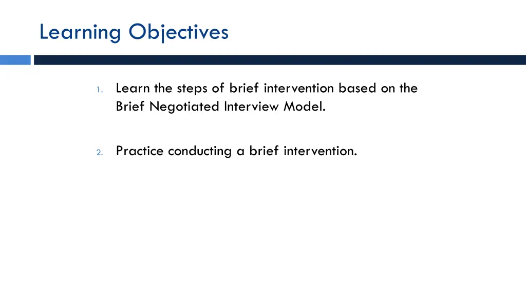 learning objectives