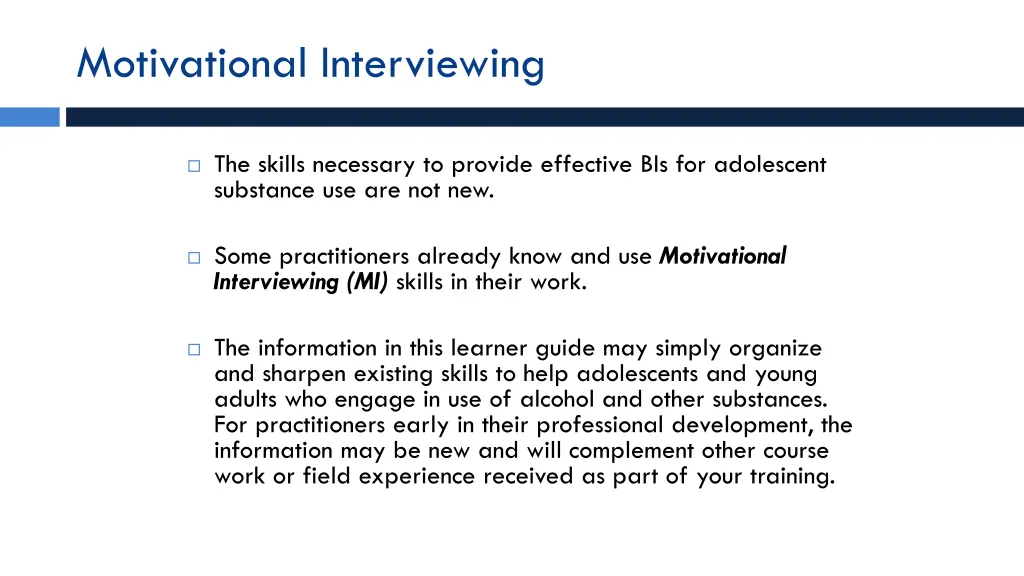 motivational interviewing